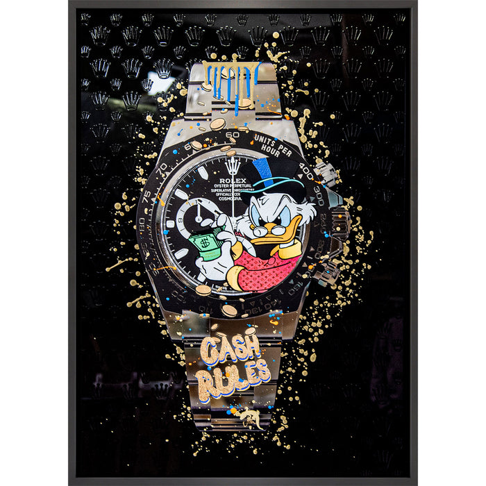 Pop Art Kunstwerk - Devin Miles „Rolex – Cash Rules“